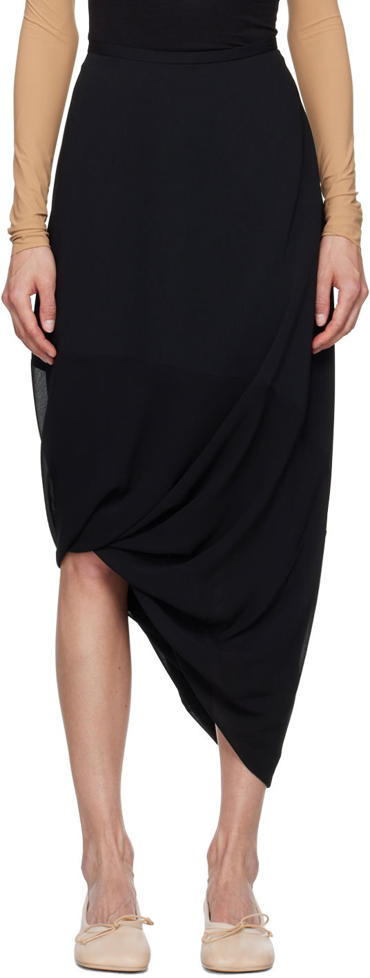 Suknja Maison Margiela MM6 Black Asymmetric Midi Skirt Crna | S52ME0018 MTN017