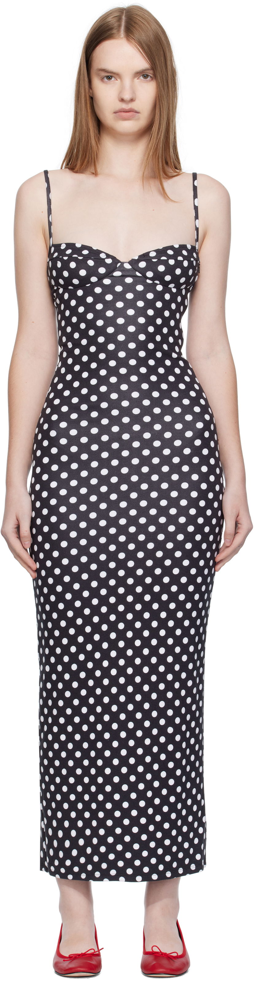 Haljina Miaou Miaou Florence Polka Dot Midi Dress Crna | 5067HJBBWP