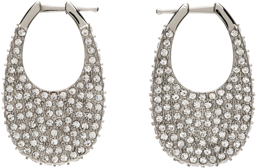Naušnice Coperni Coperni Medium Swipe Crystal Earrings Metalik | COPBI01BIS726