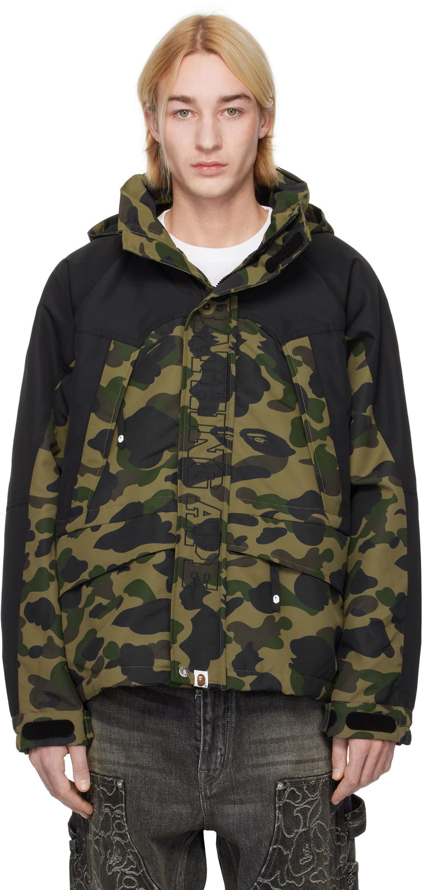 Jakna BAPE Camo Snowboard Jacket Zelena | 001HJK801311M