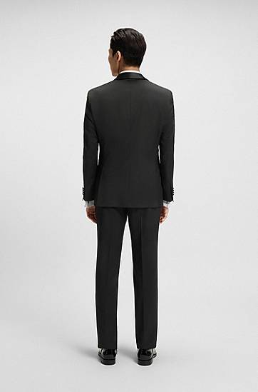 Jakna BOSS BOSS Tuxedo Jacket in Virgin Wool Serge Crna | 50469185, 1