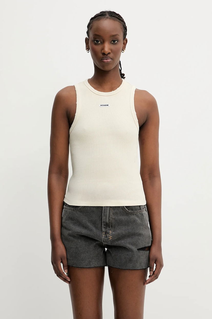 Majica bez rukava Ksubi KSUBI Labels Syndicate Tank Top Bež | WSP25SI004