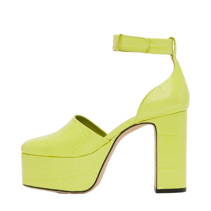 Tenisice i cipele BY FAR Croc-Effect Platform Heels Zelena | 23SSBARBHAPLMCEL