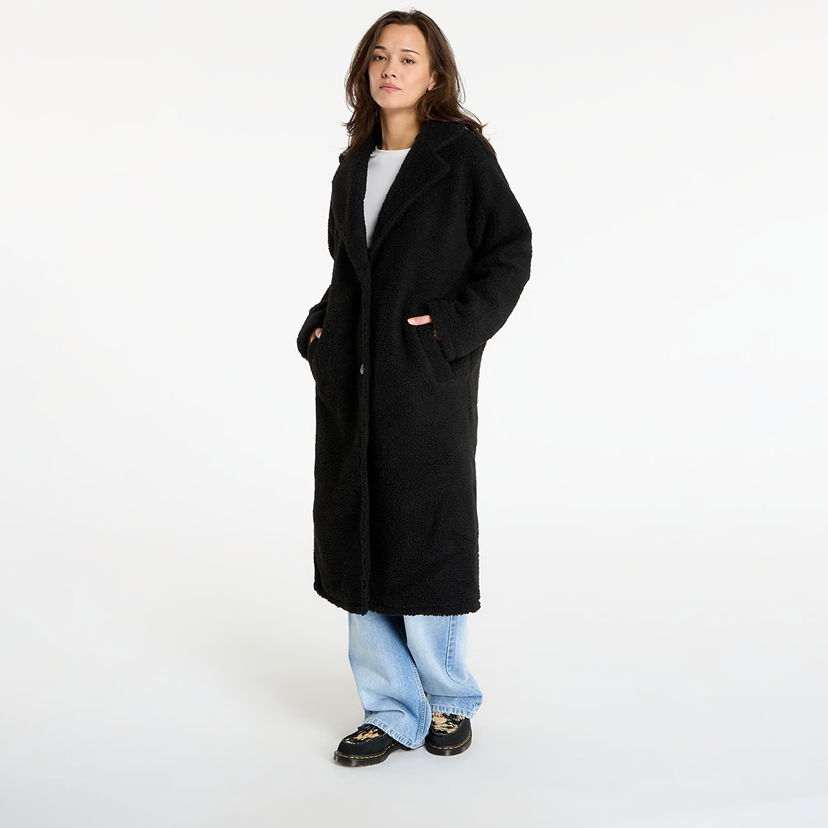 Kaputi Urban Classics Teddy Long Coat Crna | TB7936-00007