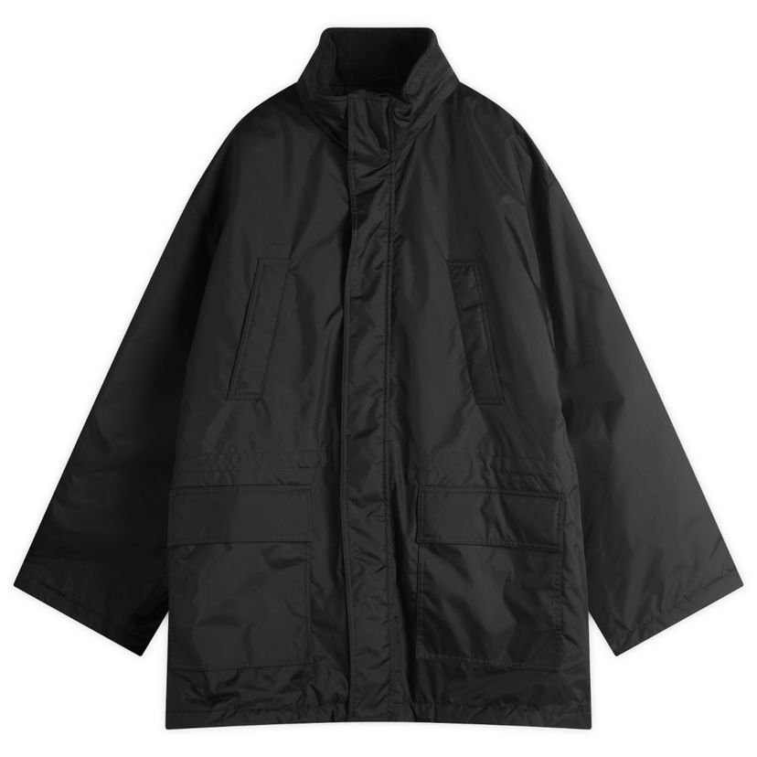 Parka Balenciaga Balenciaga Nylon Oxford Parka Jacket, Size Large Crna | 814143-TOO04-1000