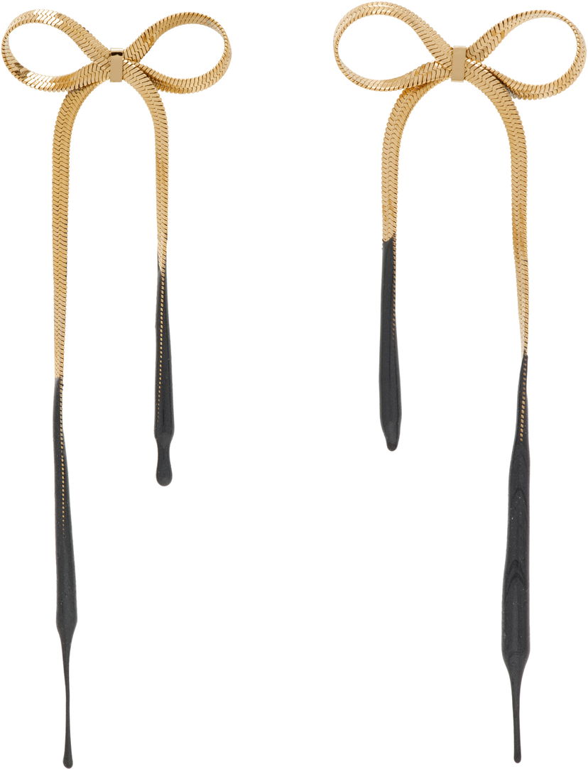 Naušnice Ottolinger Ottolinger Laced Bow Earrings Crna | 12590032501
