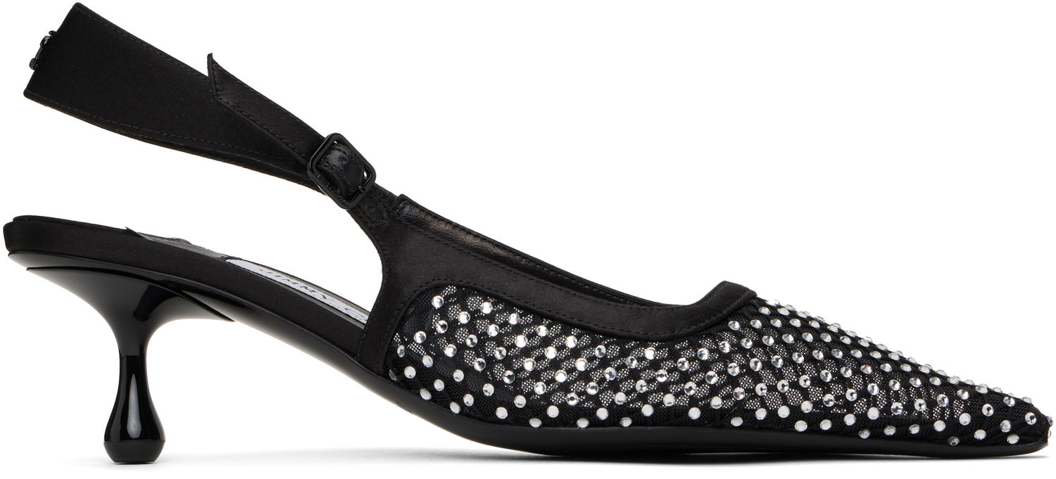 Tenisice i cipele Jimmy Choo Jimmy Choo Amel 50 Crystal Slingback Heels Crna | AMEL 50 QHS, 0