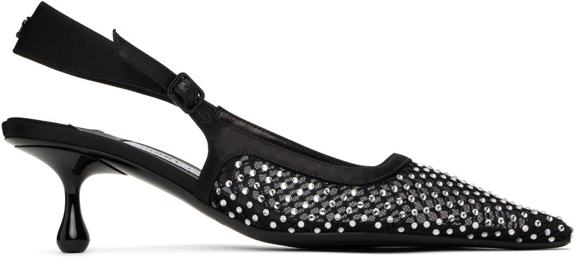 Tenisice i cipele Jimmy Choo Jimmy Choo Amel 50 Crystal Slingback Heels Crna | AMEL 50 QHS
