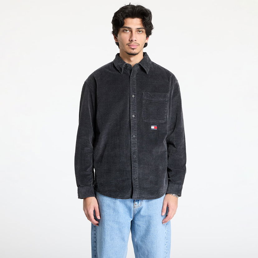 Košulja Tommy Hilfiger Tommy Jeans Relaxed Chunky Cord Overshirt Crna | DM0DM20245 PT2