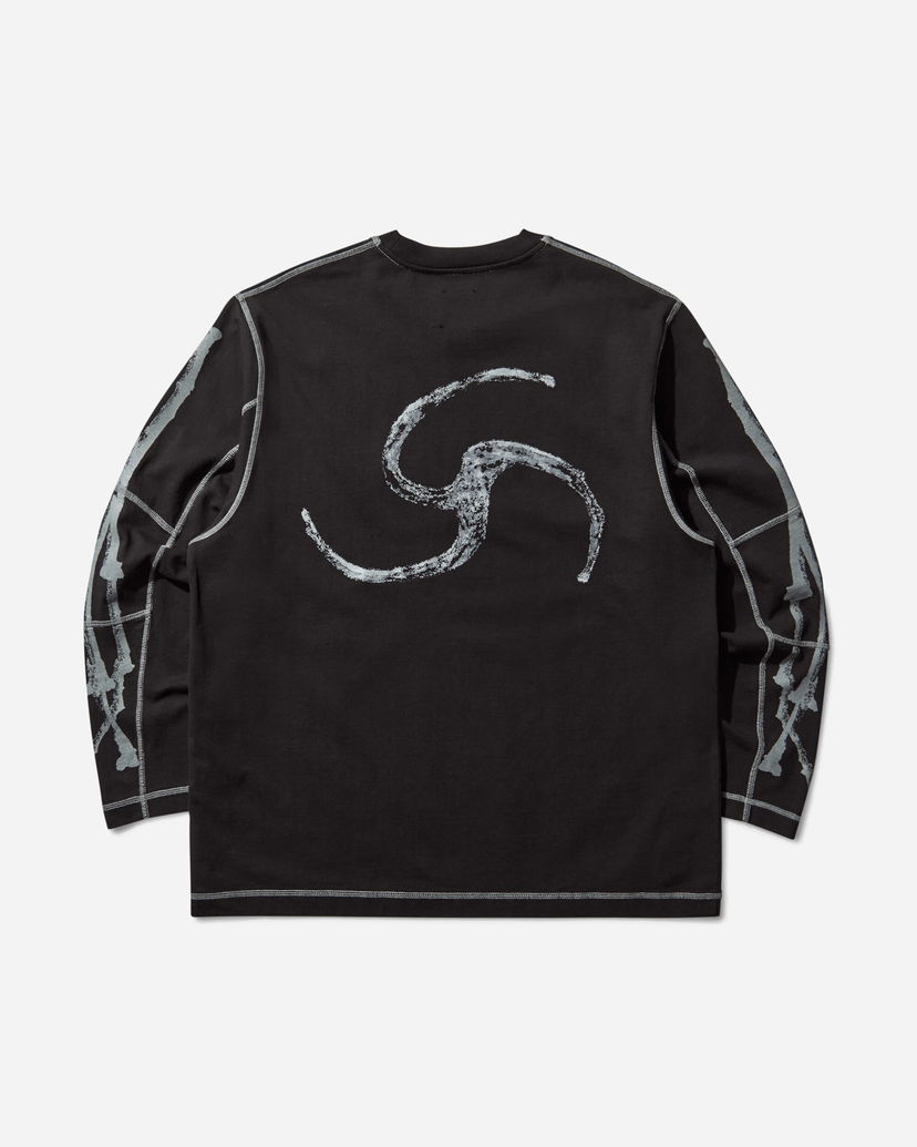 Majica kratkih rukava ROA Sticks Stitch Organic Longsleeve T-Shirt Crna | RBMW0509JY51 BLK0001