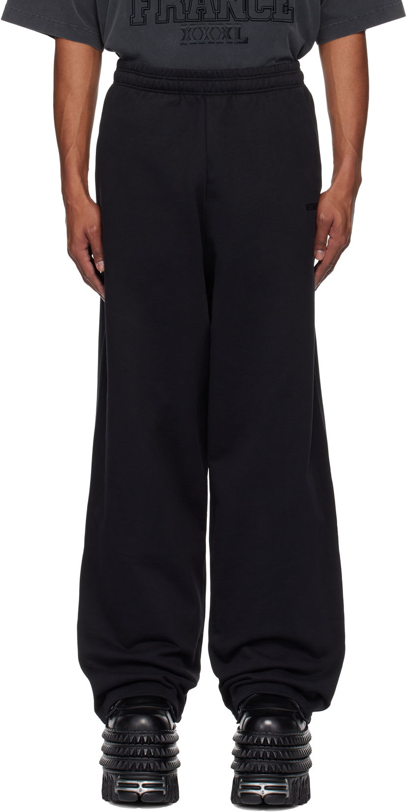 Trenirka VETEMENTS Embroidered Logo Sweatpants Crna | UA66SP630B