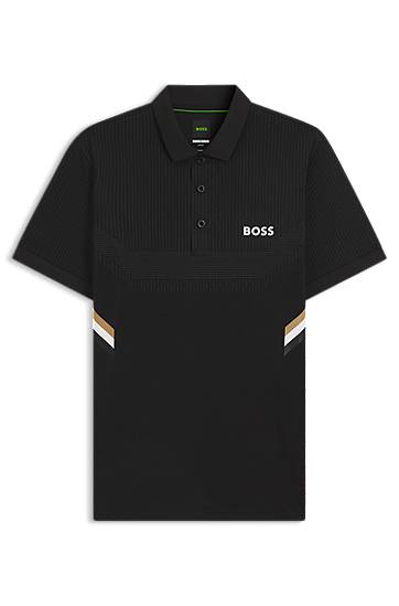 Polo majica BOSS Slim-Fit Moisture-Managing Polo Shirt Crna | 50543349