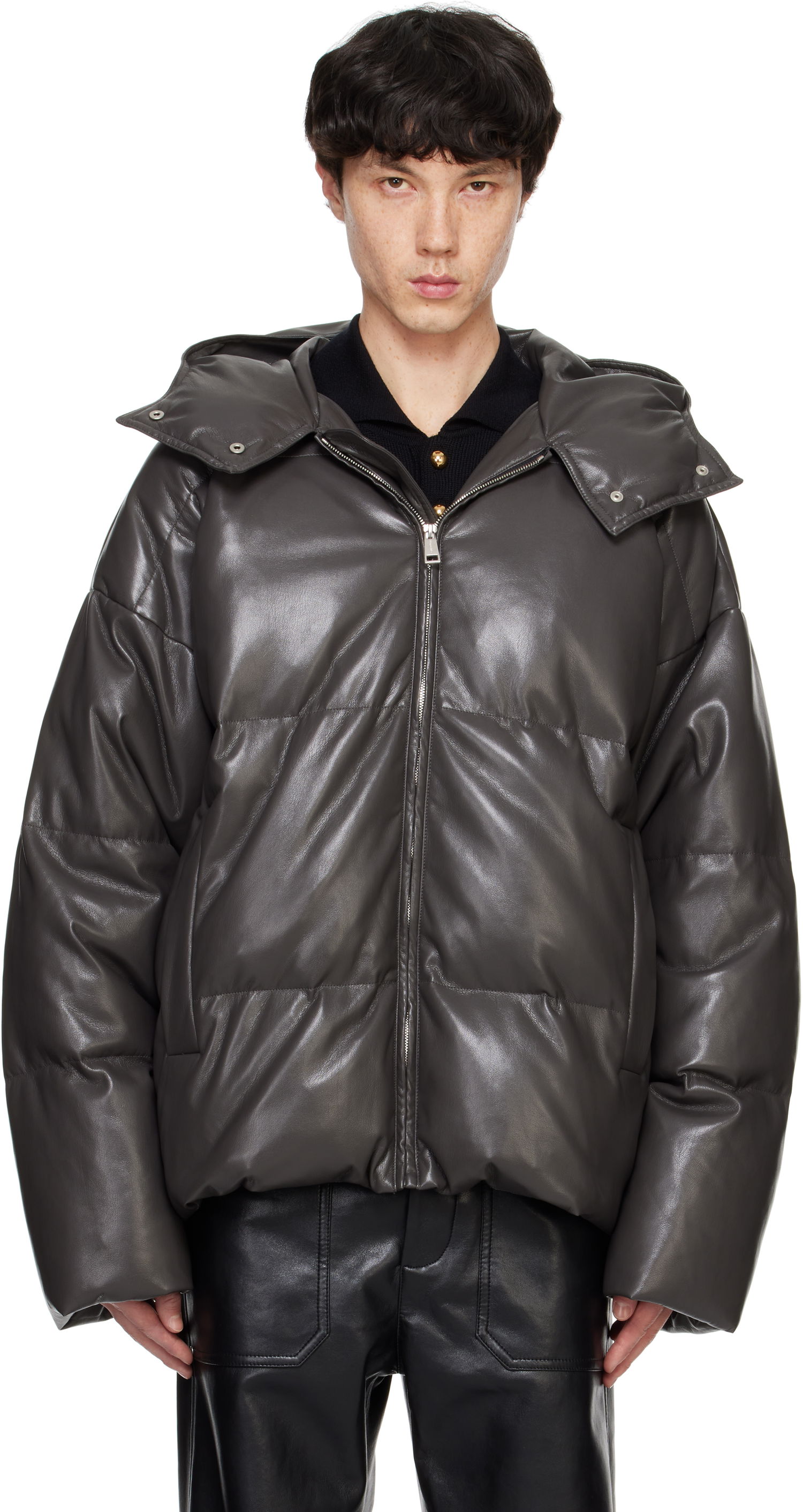 Pernata jakna Nanushka Nanushka Vili Vegan Leather Puffer Jacket Siva | NM24FWJK01769, 0