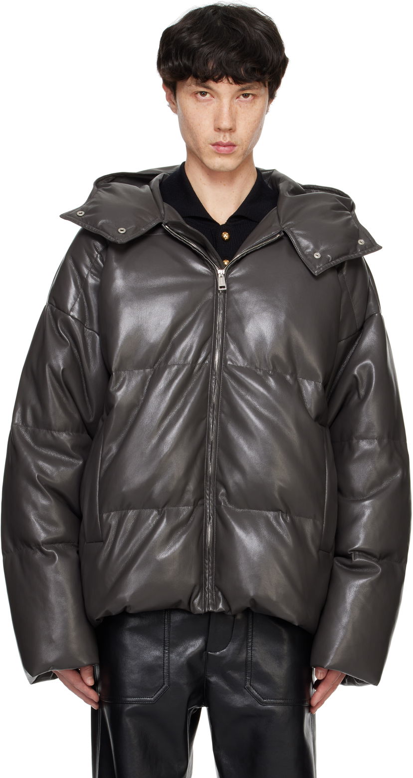 Pernata jakna Nanushka Nanushka Vili Vegan Leather Puffer Jacket Siva | NM24FWJK01769