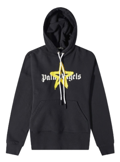 Dukserice Palm Angels Star Sprayed Logo Popover Hoody Crna | PMBB058C99FLE0071018