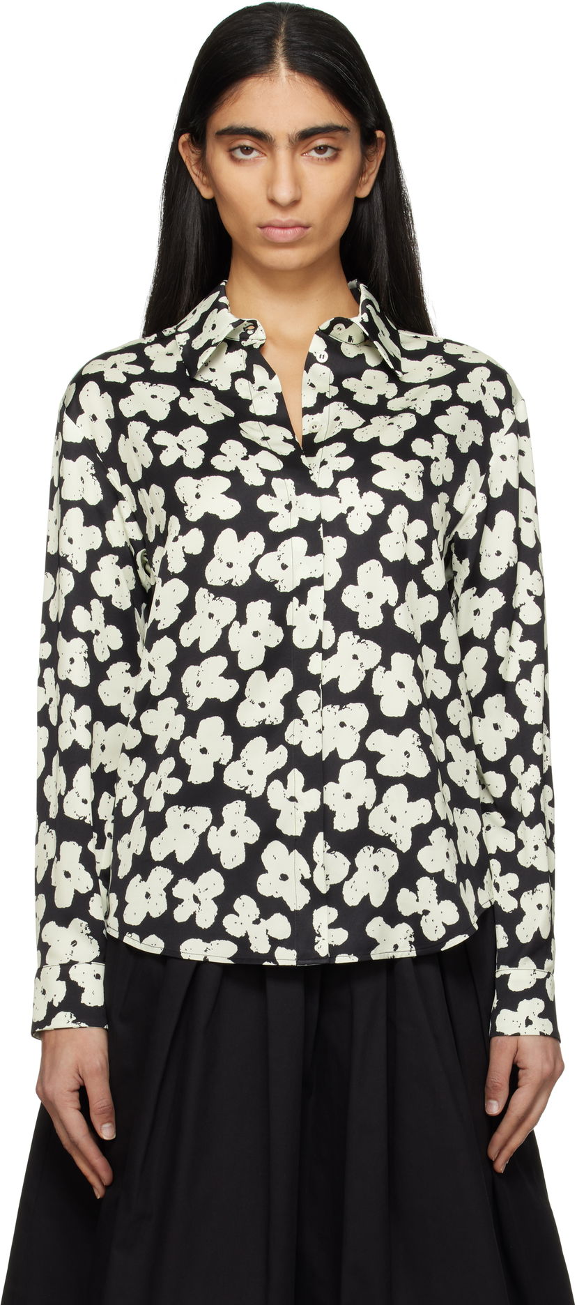 Košulja MSGM MSGM Floral Print Shirt Crna | 3841MDE24 257151
