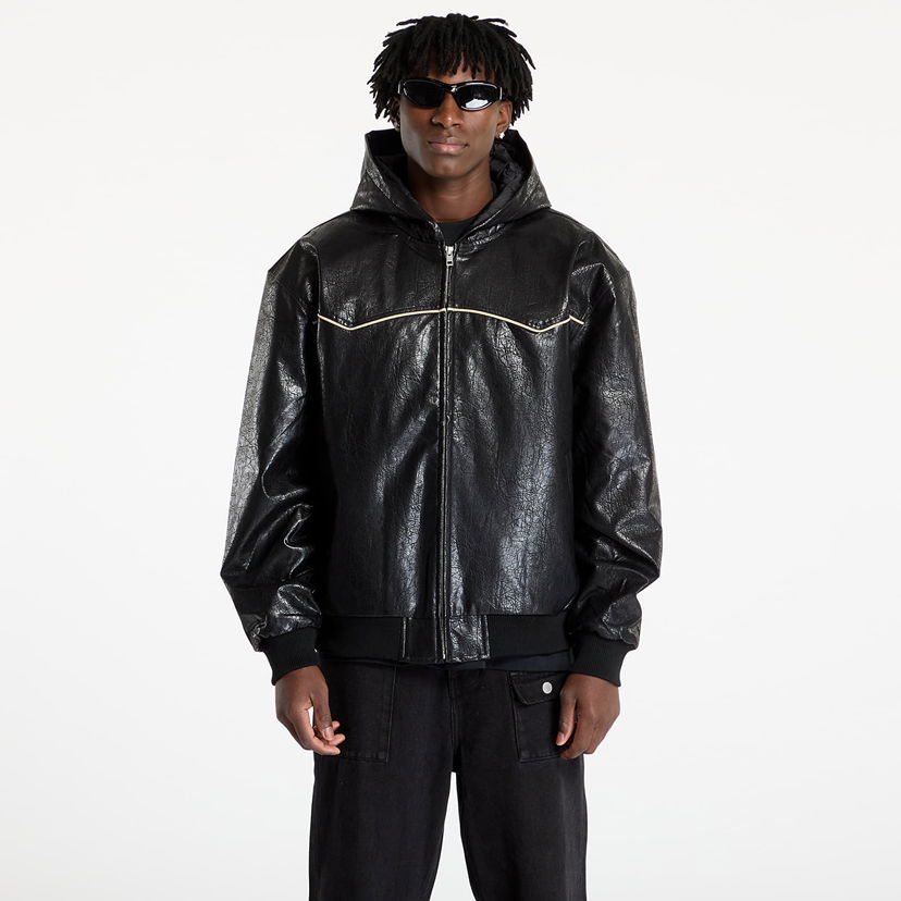 Bomber jakna Pleasures PLEASURES Revenge Hooded Work Jacket Crna | P24W003 BLACK