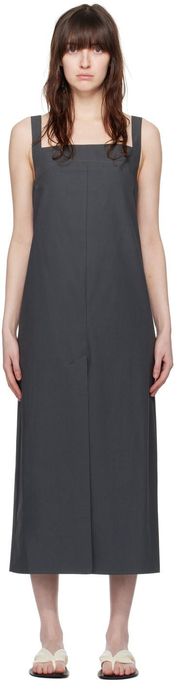 Haljina Loulou de Saison Loulou de Saison Makeen Midi Dress Siva | MAKEEN