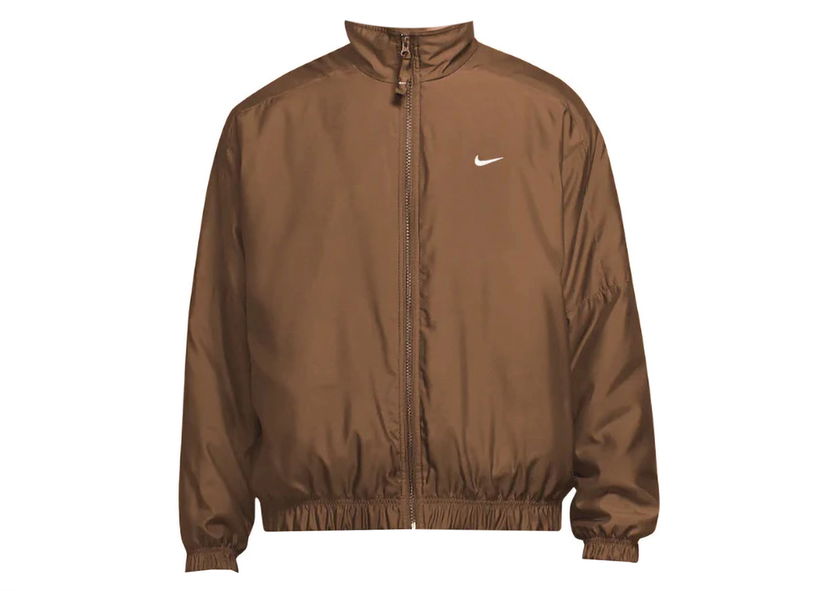 Bomber jakna Nike lab Solo Swoosh Satin Bomber Jacket Ale Brown/White Smeđa | DN1266-270