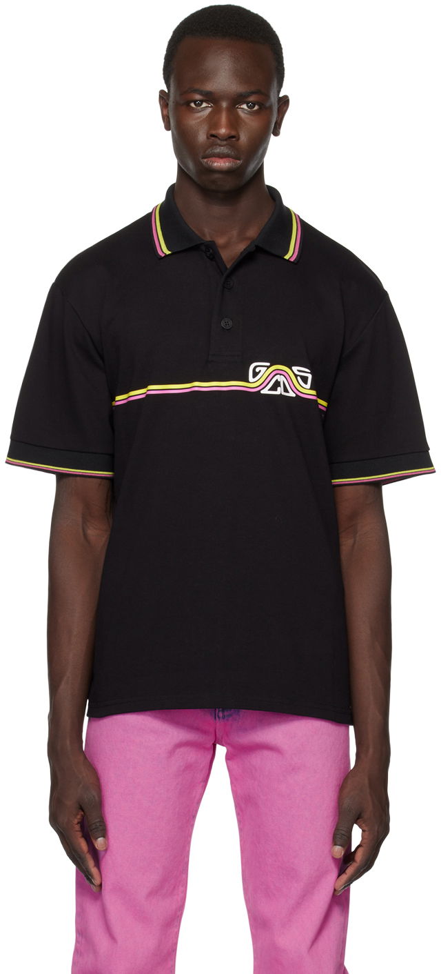 Polo majica GCDS GCDS Waved Polo Crna | SS23M150631