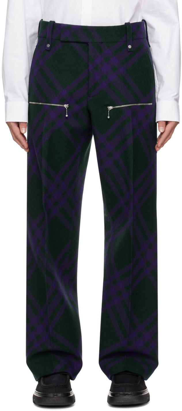 Jeans Burberry Check Trousers Tamnoplava | 8077647