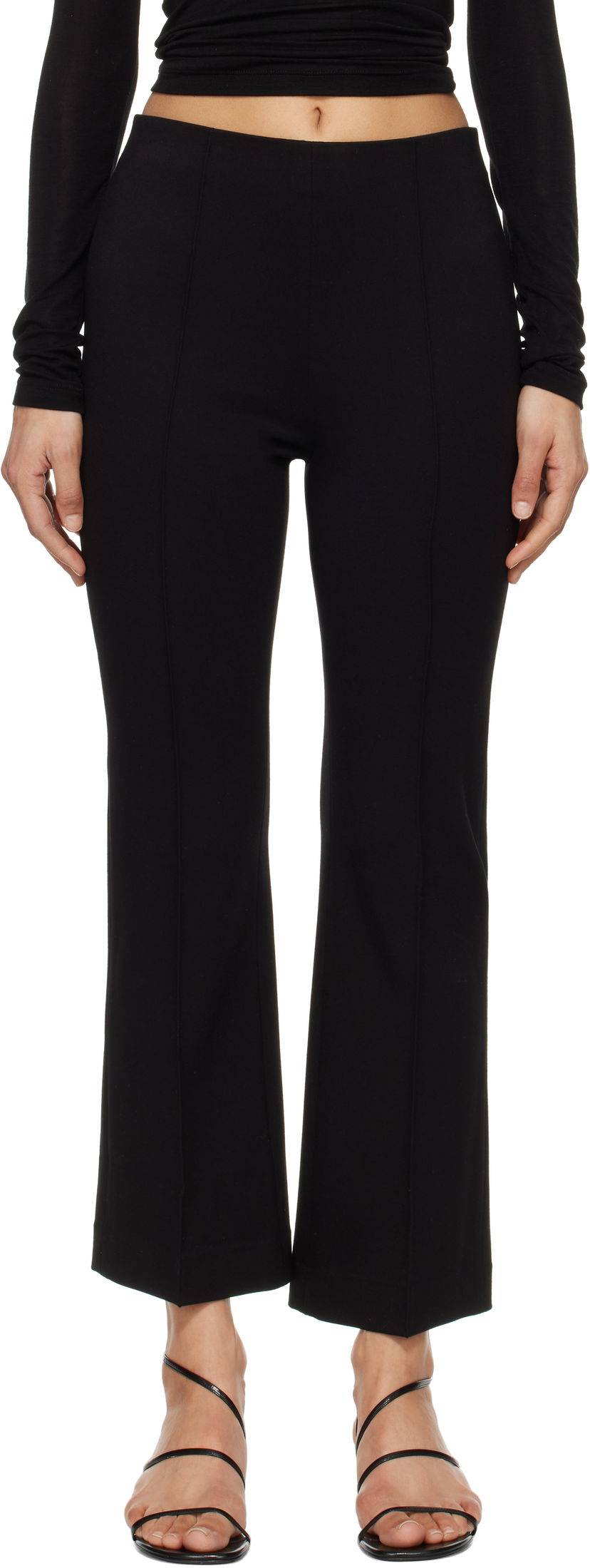 Hlače rag & bone Rag & Bone Irina Ponte Slim Fit Kick Flare Trousers Crna | WAC25S7003D803
