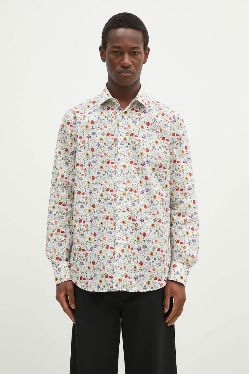Košulja Paul Smith Paul Smith Regular Fit Floral Print Shirt Bijela | M1R.800P.P02562