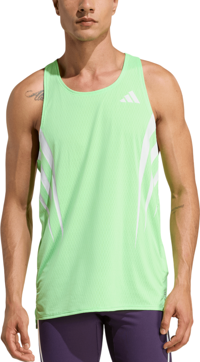 Majica bez rukava adidas Originals Adizero New York City Performance Running Tank Top Zelena | jy6999
