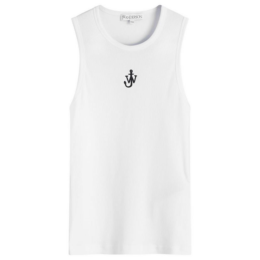 Majica bez rukava JW Anderson Anchor Embroidery Slim-Fit Vest Bijela | JO0248-PG1717-001