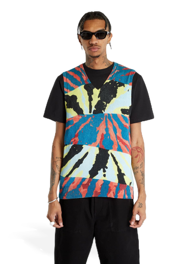 Prsluk Stüssy Printed Sweater Vest Crna | 117179 blue