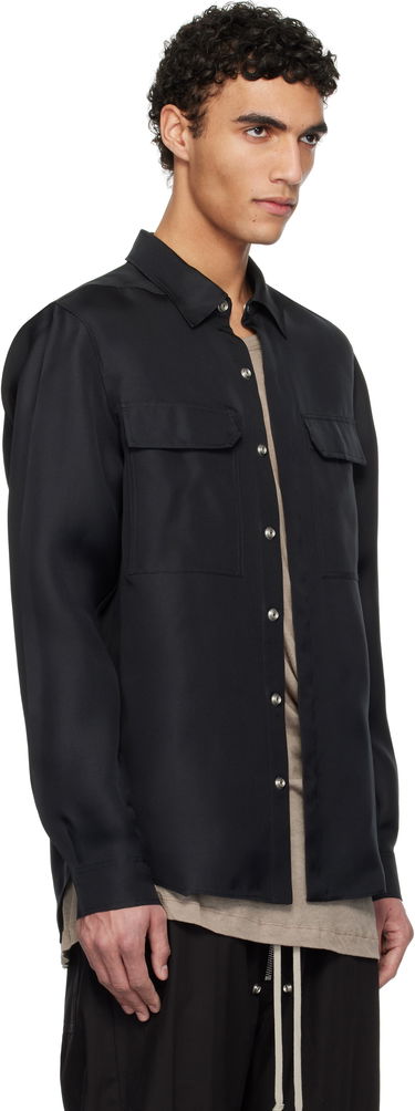 Košulja Rick Owens Hollywood Silk Gazar Overshirt Crna | RU01E5236 SG, 1