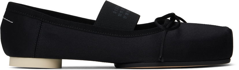Tenisice i cipele Maison Margiela MM6 Maison Margiela Satin Pointe Logo Ballerina Flats Crna | S59WZ0100 P5560