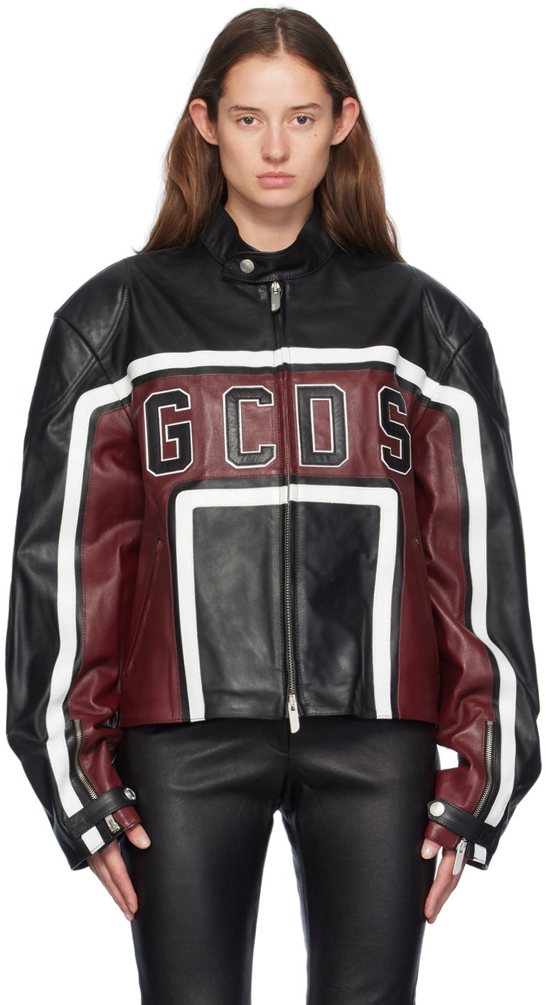 Jakna GCDS Leather Racing Jacket Crna | A2OM0902LA4
