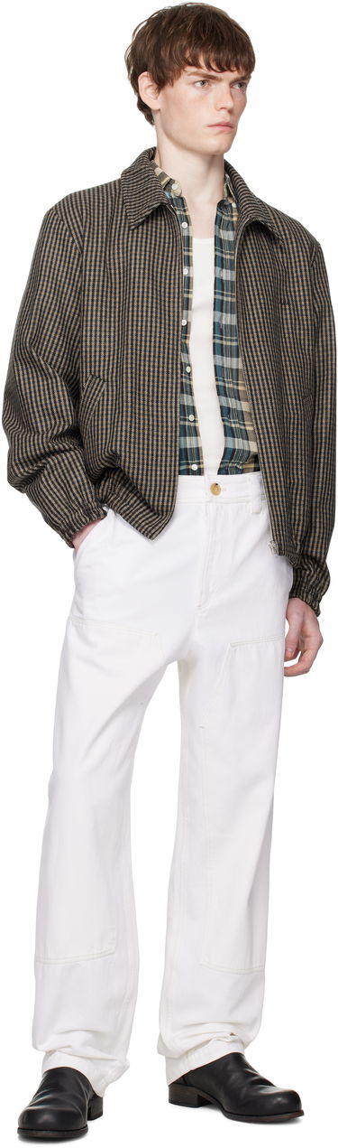 Jakna A.P.C. A.P.C. Gilbert Houndstooth Zip Jacket Smeđa | WOASP-M32018, 3