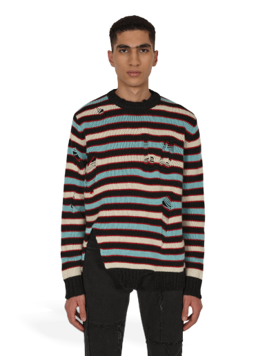 Džemper Charles Jeffrey Loverboy Mega Shred Stripe Sweater Crna | CJLAW22MSSJ MULCOL
