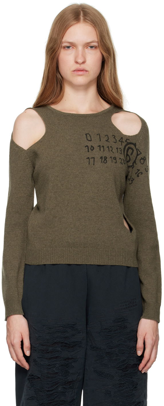 Džemper Maison Margiela Cut Outs Sweater Zelena | S62NH0034 M13071