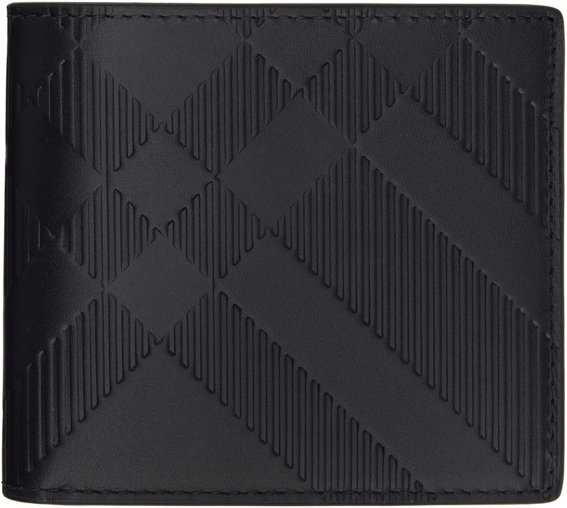 Novčanik Burberry Embossed Check Bifold Wallet Crna | 8103989