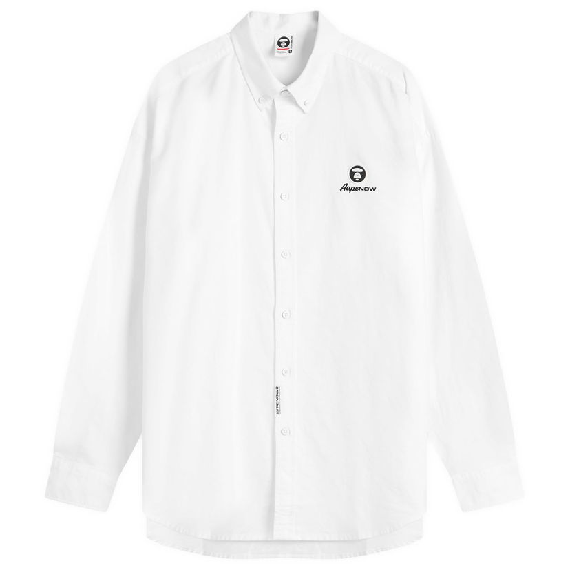 Košulja AAPE by A Bathing Ape AAPE Now Solid Oxford Shirt, Size Large Bijela | AAPSTM8512XX-WHT