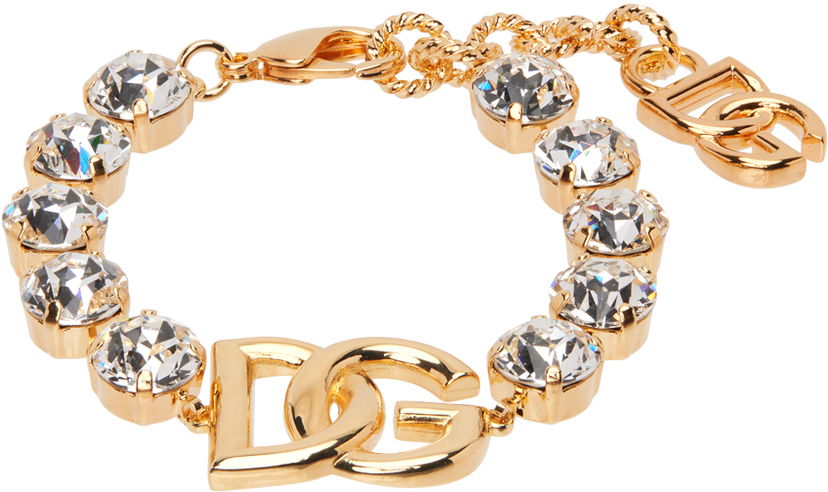 Narukvica Dolce & Gabbana Gold Crystal Logo Bracelet Metalik | WBO4S4 W1111