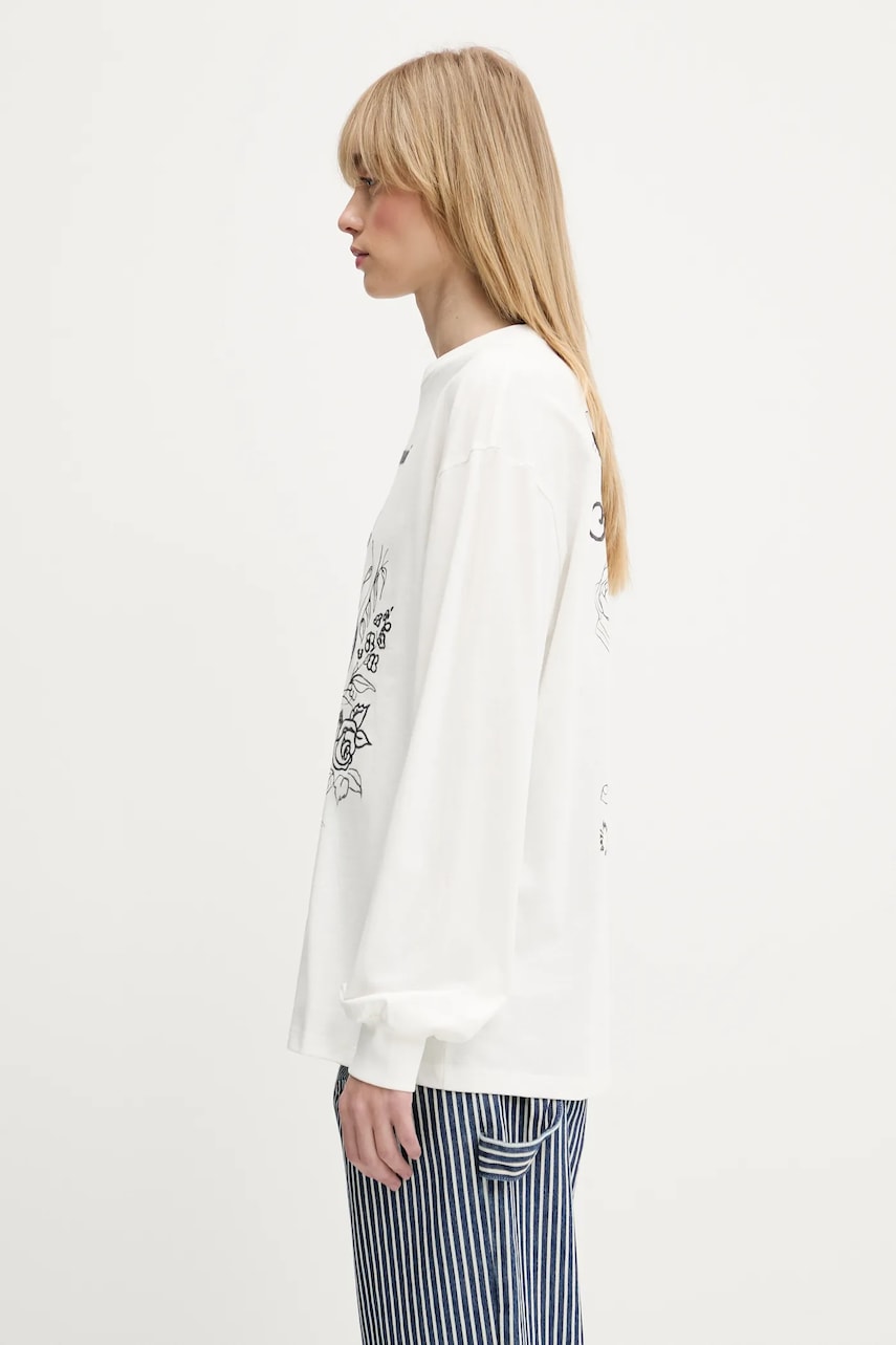 Dukserice GANNI GANNI Re-cut Heavy Jersey Charm Long Sleeve T-Shirt Bijela | T4139, 1