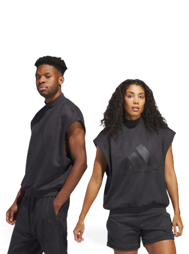 Dukserice adidas Performance Basketball Sueded Sleeveless Sweatshirt Crna | IN7702