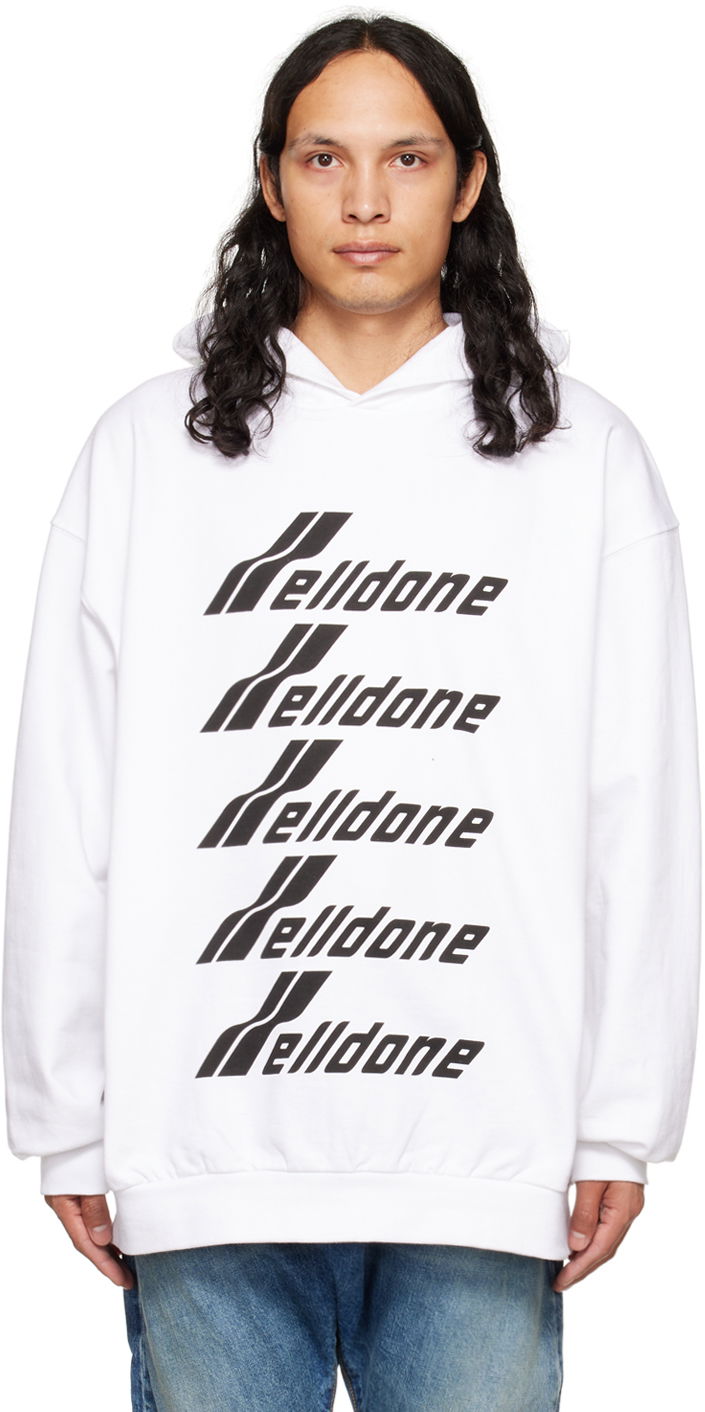 Dukserice We11done We11done Print Hoodie Bijela | WD-TH3-22-729-U-WH