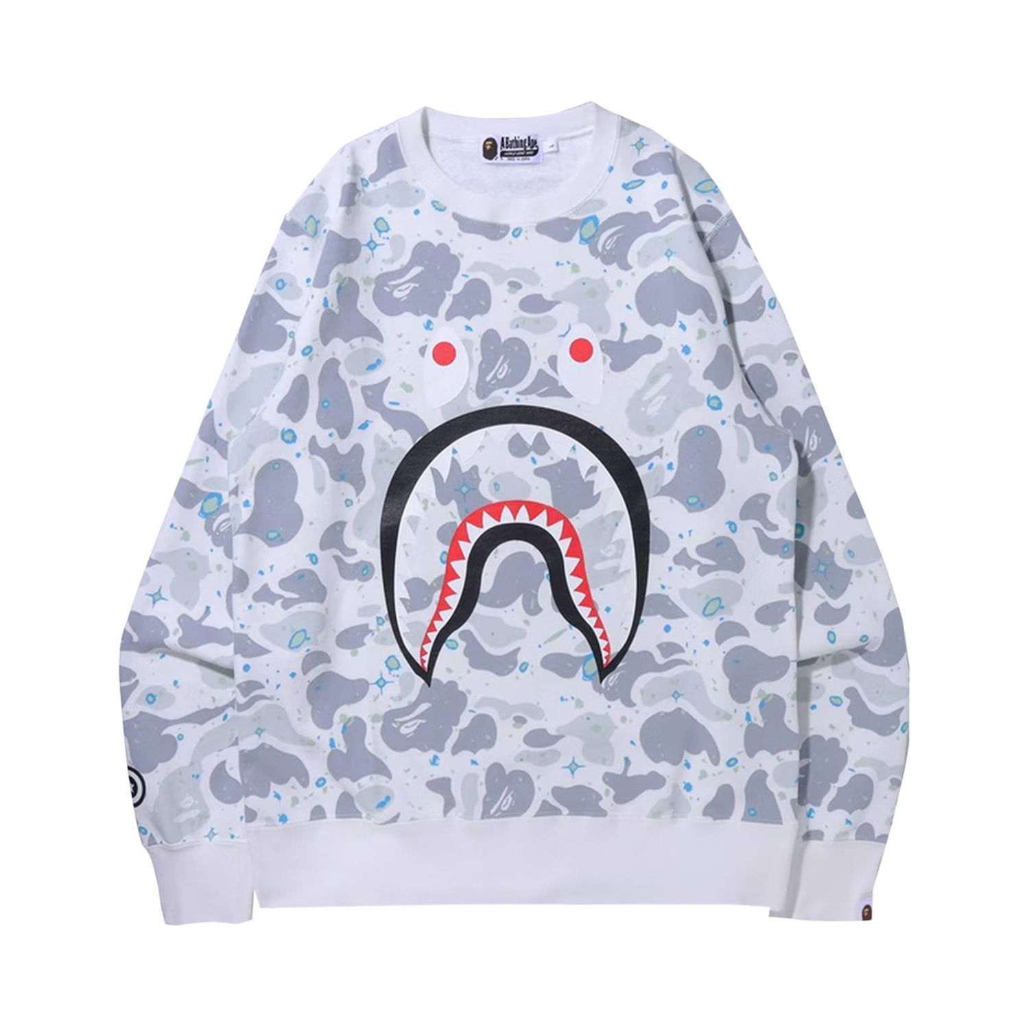 Džemper BAPE Space Camo Shark Crewneck Bijela | 1H80 113 003 WHITE, 1