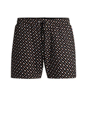 Kupaći kostimi BOSS Quick-Dry Monogram Print Swim Shorts Crna | 50515720