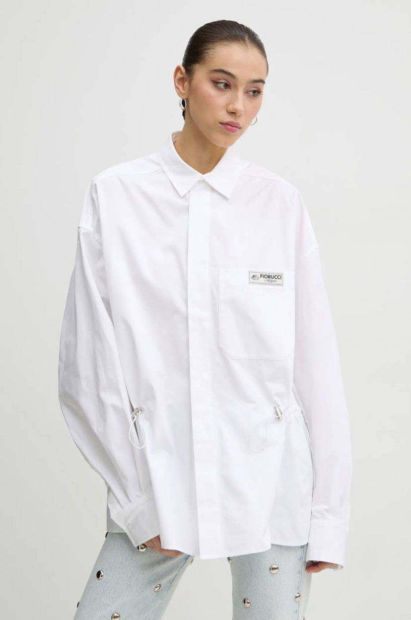 Košulja Fiorucci Fiorucci Relaxed Fit Shirt with Classic Collar Bijela | U01FMTLO230CO02WH01