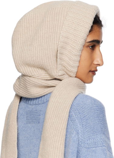 Šal Yves Salomon Yves Salomon Knit Hooded Scarf Bež | 26W25WAA506XXMACL, 2
