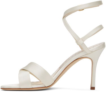 Dodaci Manolo Blahnik Manolo Blahnik Tormenfa Heeled Sandals Bijela | 124-2486, 2