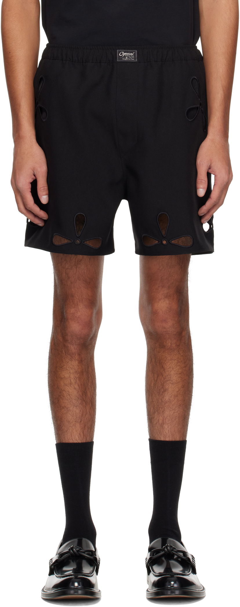 Bokserice Coperni Coperni Petal Embroidered Cut-Out Shorts Crna | COPP116F3004MEN