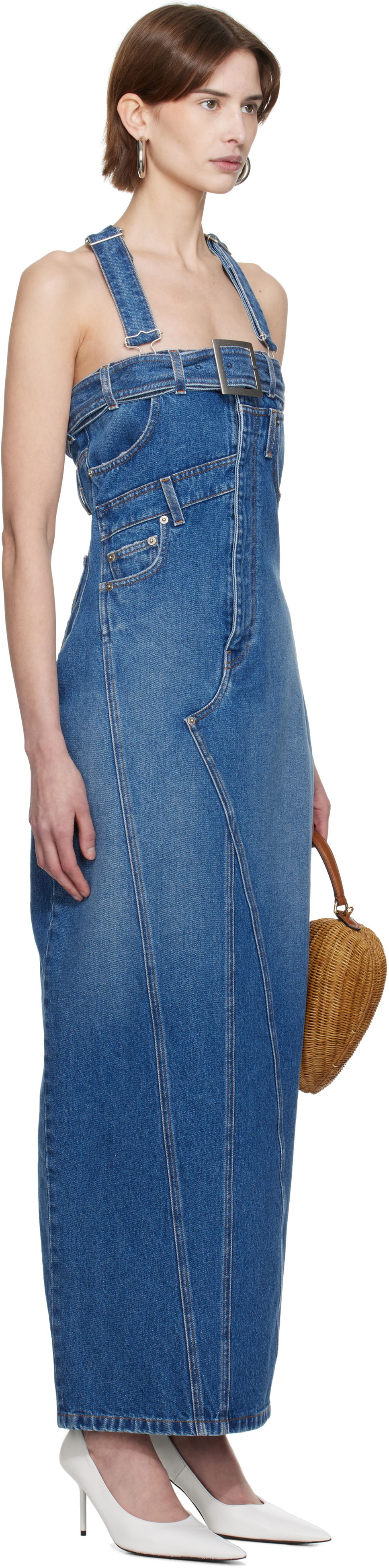 Haljina Jean Paul Gaultier Jean Paul Gaultier 'The Overall' Denim Maxi Dress Plava | 25/33-F-RO303-D013-57, 1