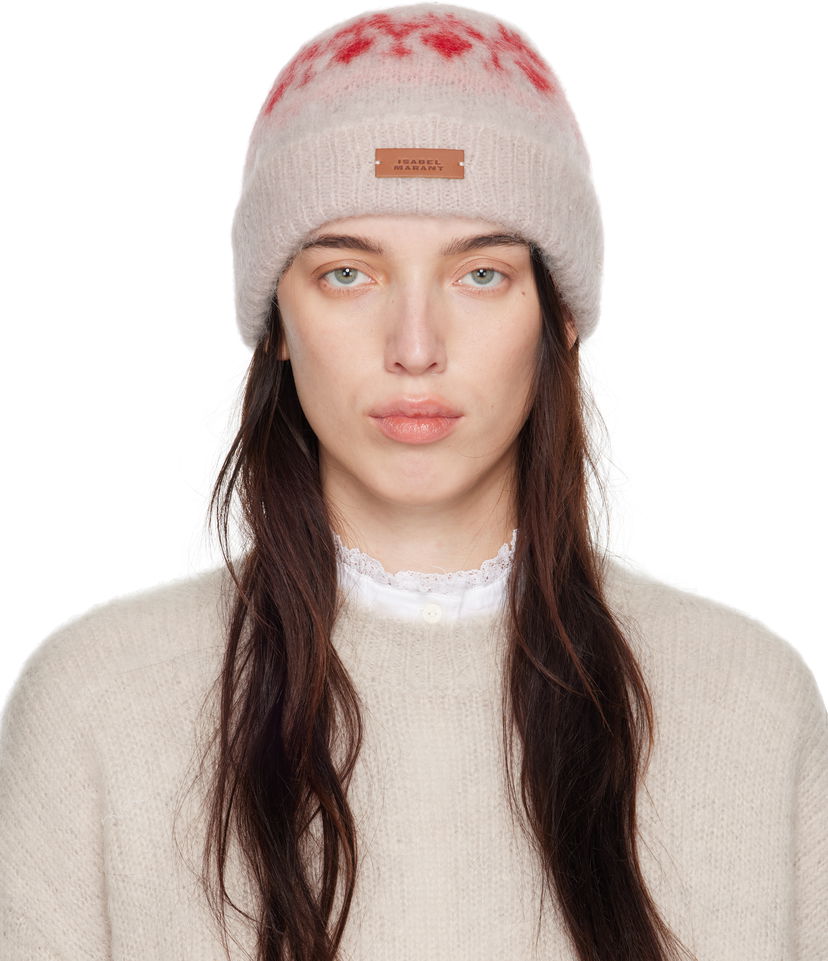 Kapica ISABEL MARANT Beige & Pink Darana Beanie Bež | BE026MFA-B3L02A